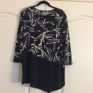 Asymmetric Print blouse